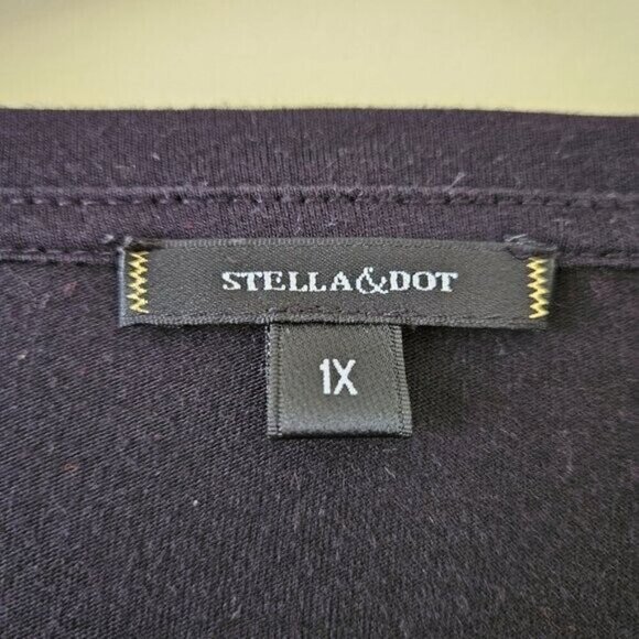 Stella And Dot Top Womens 1X Black LS Lace Ruffles Goth Whimsigoth Witchy Boho - Picture 3 of 12